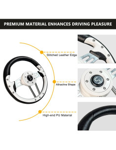 Volante Universal Golf Shu-Ran 320mm Blanco para Carritos 2