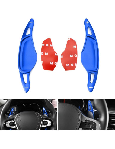 Extensiones de Paletas iJDMTOY Azul CNC para BMW Gxx