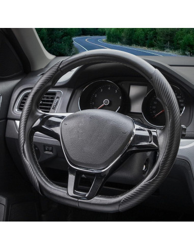 Funda de Volante UREHEPO de Fibra de Carbono Antideslizante