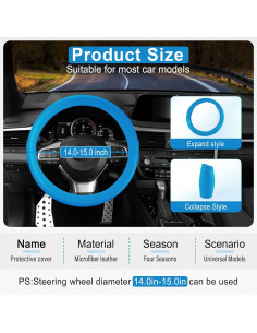 Cubierta de Volante de Silicona Antideslizante alpmosn 14-15" 2
