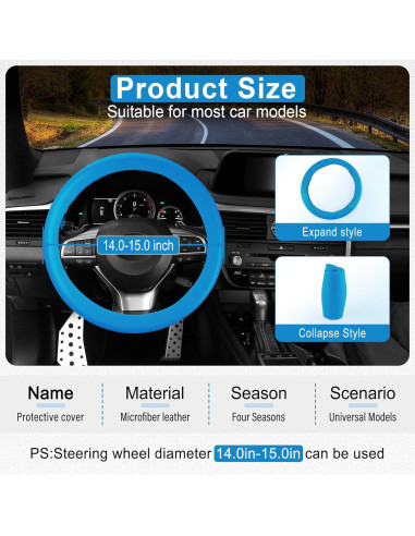 Cubierta de Volante de Silicona Antideslizante alpmosn 14-15"