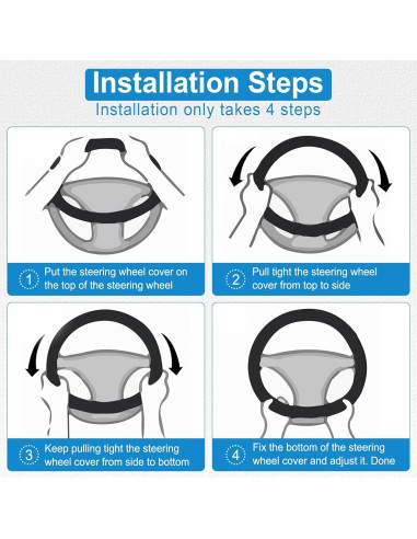 Cubierta de Volante de Silicona Antideslizante alpmosn 14-15"