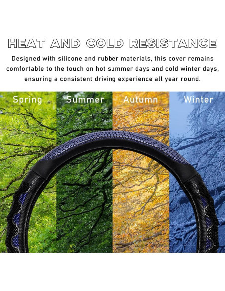 Funda de Volante de Coche Yourkar 38.1 cm Antideslizante Azul