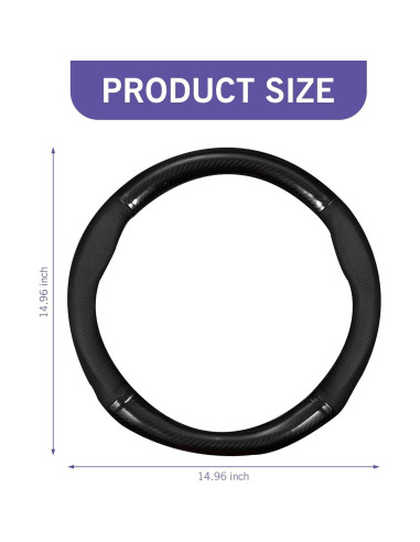 Funda de Volante Zikefest 38 cm Fibra de Carbono Antideslizante