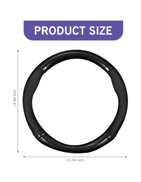 Funda de Volante Zikefest 38 cm Fibra de Carbono Antideslizante