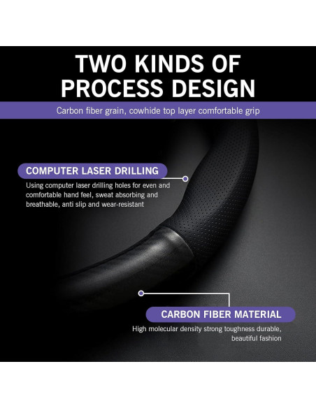 Funda de Volante Zikefest 38 cm Fibra de Carbono Antideslizante