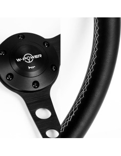Volante de Dirección W-Power 15" Cuero Negro 3 Rayos 2