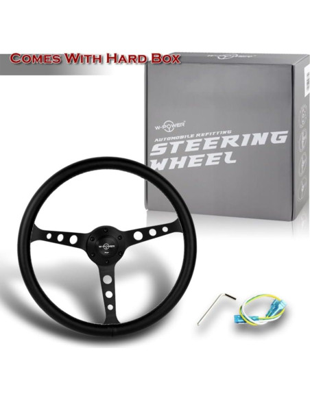 Volante de Dirección W-Power 15" Cuero Negro 3 Rayos