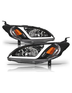 Faros de Cristal Alpha Owls 8711958 con LED para Honda Civic 2004-2005