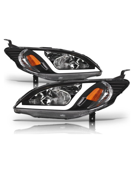 Faros de Cristal Alpha Owls 8711958 con LED para Honda Civic 2004-2005