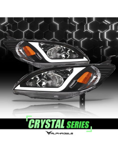 Faros de Cristal Alpha Owls 8711958 con LED para Honda Civic 2004-2005 2