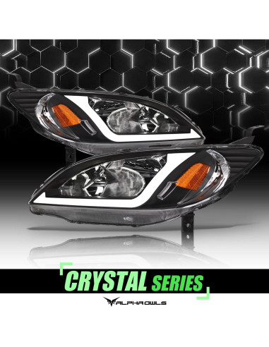 Faros de Cristal Alpha Owls 8711958 con LED para Honda Civic 2004-2005