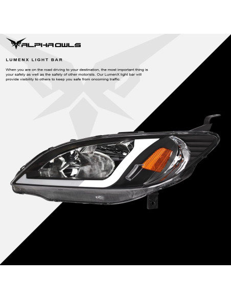 Faros de Cristal Alpha Owls 8711958 con LED para Honda Civic 2004-2005