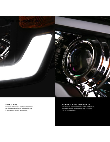 Faros de Cristal Alpha Owls 8711958 con LED para Honda Civic 2004-2005