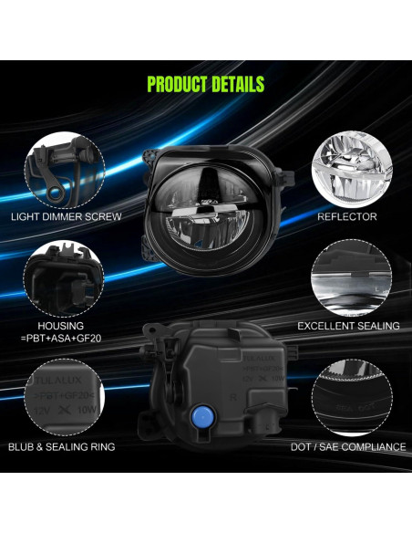 Luces Antiniebla LED WEISIGAO para BMW 528i 535i 2014-2016