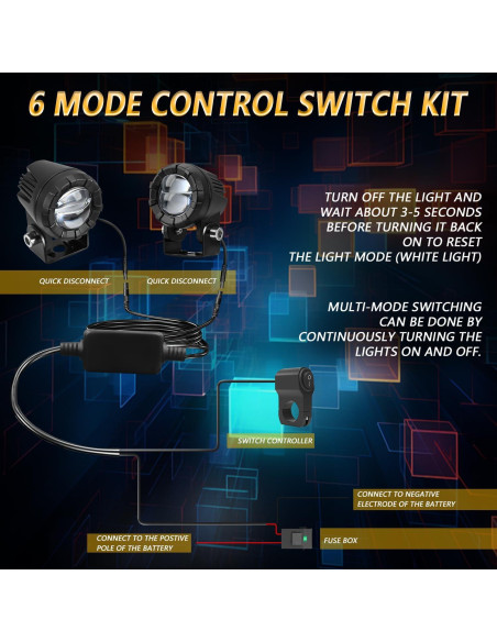 Luces de Niebla LED AUOKAY SK2 60W Ámbar/Blanco Impermeables