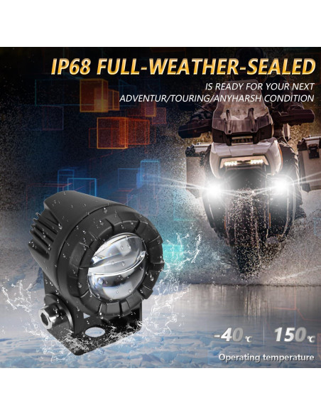 Luces de Niebla LED AUOKAY SK2 60W Ámbar/Blanco Impermeables