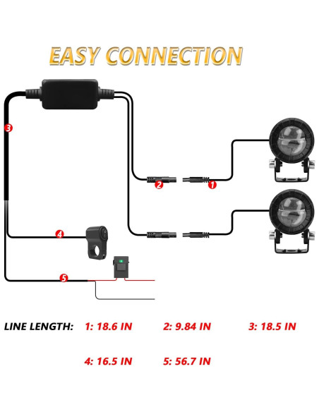 Luces de Niebla LED AUOKAY SK2 60W Ámbar/Blanco Impermeables
