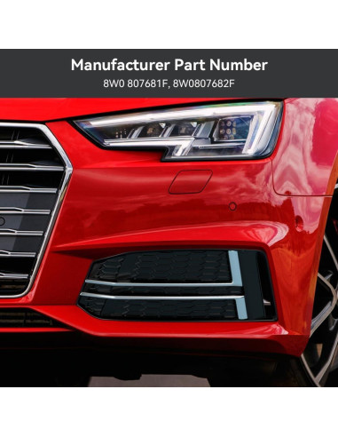 Cubierta de Luz Antiniebla Delantera Topteng para Audi S4/A4 B9 2016-2018