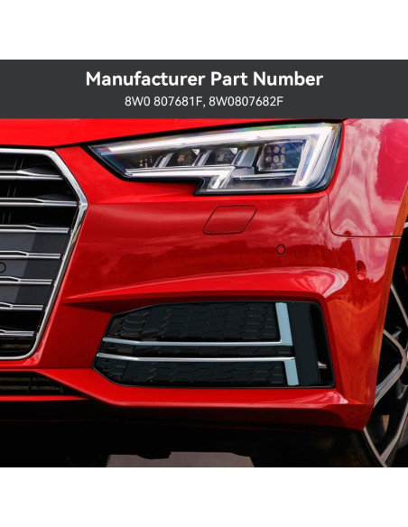 Cubierta de Luz Antiniebla Delantera Topteng para Audi S4/A4 B9 2016-2018