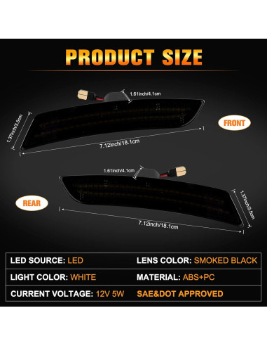 Luces de Marcador LED Gempro para Chevy Camaro 2016-2023 - 4 Pcs