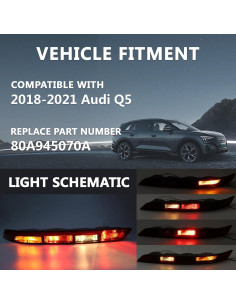 USTAR Luz Trasera Lado Derecho para Audi Q5 2018-2021 2