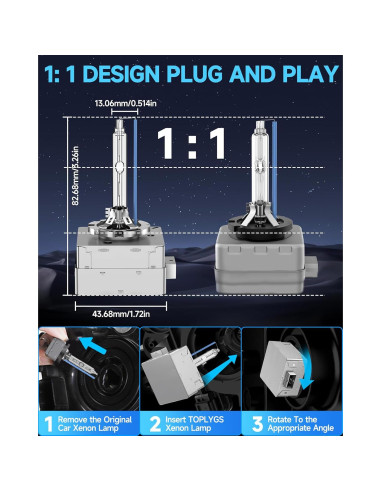 Bombilla D1S HID Xenón TOPLYGS 8000K 35W para BMW