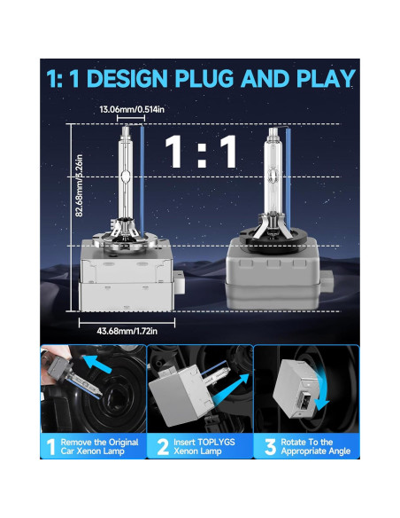 Bombilla D1S HID Xenón TOPLYGS 8000K 35W para BMW