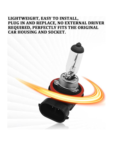 2 Bombillas Halógenas H11-55W QKYS para Automóvil Luz Niebla