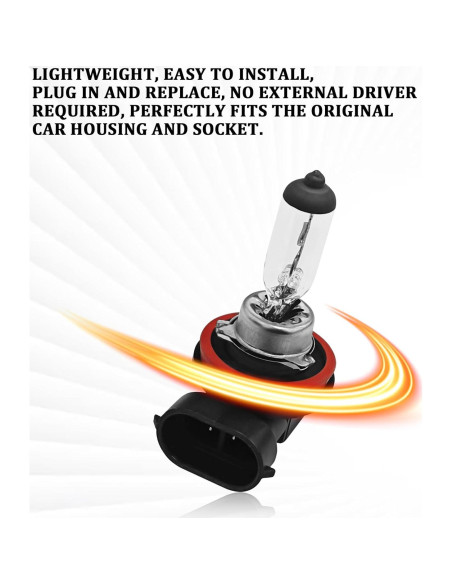 2 Bombillas Halógenas H11-55W QKYS para Automóvil Luz Niebla