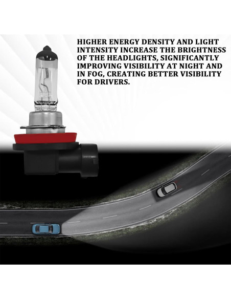 2 Bombillas Halógenas H11-55W QKYS para Automóvil Luz Niebla