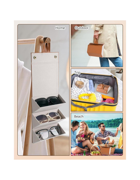 Estuche Plegable para Gafas de Sol - Marrón - 16.5x15.5 cm