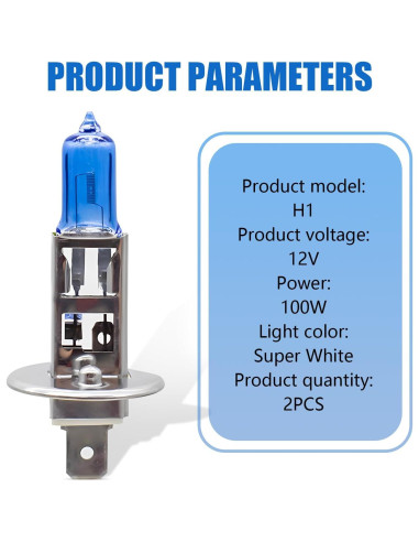 Pack 2 Bombillas Halógenas Flygun H1 100W Luz Niebla Auto