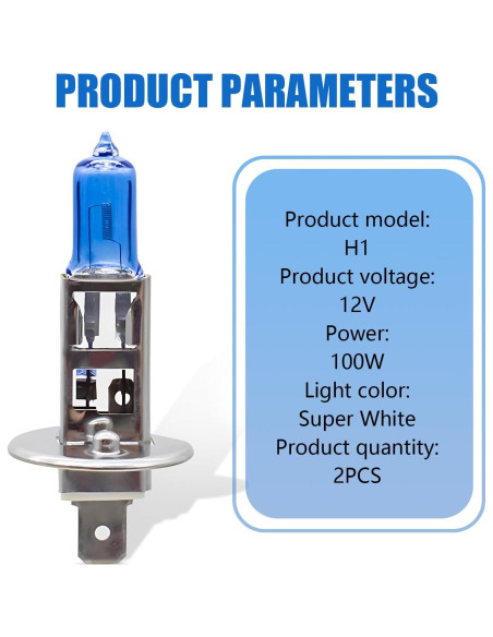 Pack 2 Bombillas Halógenas Flygun H1 100W Luz Niebla Auto