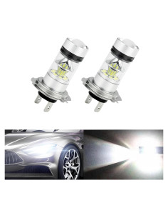 2 Bombillas LED H7 Flygun 12V 100W Luz Niebla Blanca 6500K