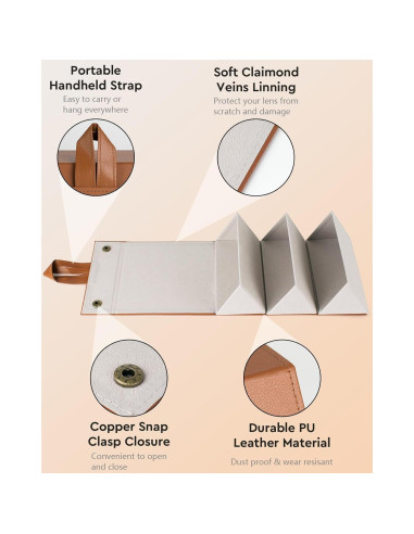 Estuche Plegable para Gafas de Sol - Marrón - 16.5x15.5 cm
