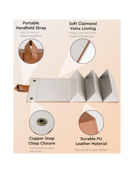 Estuche Plegable para Gafas de Sol - Marrón - 16.5x15.5 cm