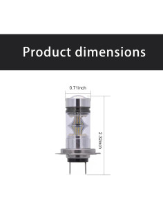 2 Bombillas LED H7 Flygun 12V 100W Luz Niebla Blanca 6500K 2