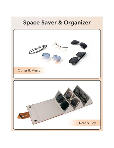Estuche Plegable para Gafas de Sol - Marrón - 16.5x15.5 cm