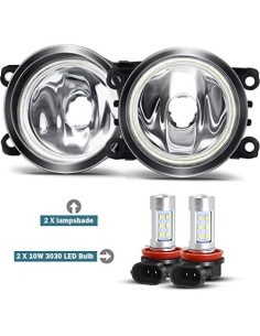 Luces de Niebla Cawanerl con Anillo Halo para Mitsubishi/Subaru 2