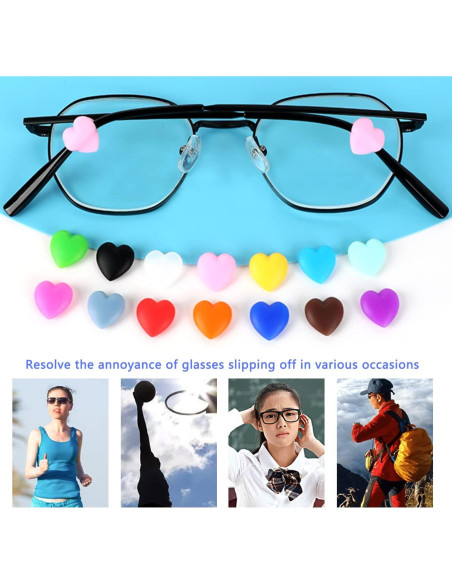 Ganchos de Silicona KECHIO en Forma de Corazón para Gafas