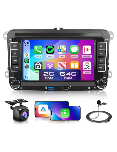Estéreo de Coche Podofo 7" Android 2G+64G CarPlay VW