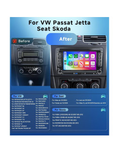 Estéreo de Coche Podofo 7" Android 2G+64G CarPlay VW 2