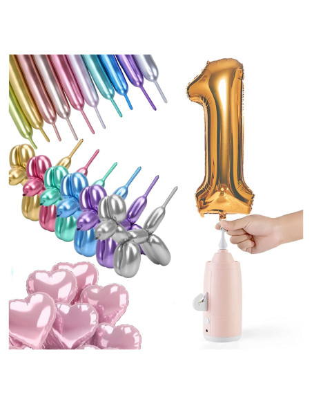 Bomba de globo eléctrica AJU JIAJIA HF-628 con 10 globos