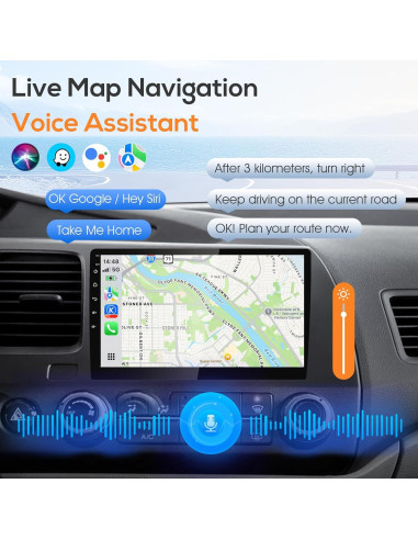 Estéreo de Coche Doble Din Haudio 10.1" Bluetooth GPS 2+64GB