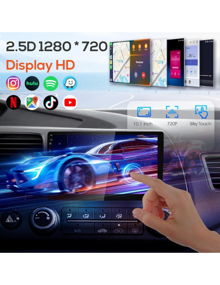 Estéreo de Coche Doble Din Haudio 10.1" Bluetooth GPS 2+64GB
