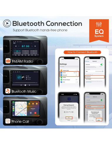 Estéreo de Coche Doble Din Haudio 10.1" Bluetooth GPS 2+64GB