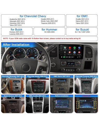 Radio Estéreo 13.1" ASURE para Chevy Silverado y GMC Sierra 1500
