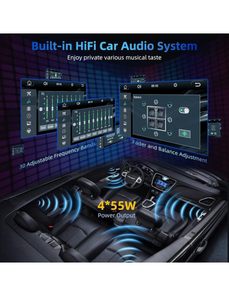 Estéreo de coche Focarado 7" Doble Din con CarPlay y Android Auto