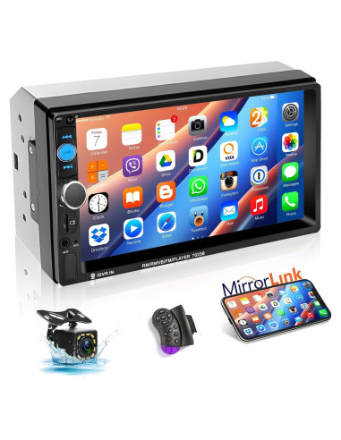 Estéreo de Coche Podofo Doble Din 7" Bluetooth MP5 FM